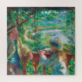 Dicht bij het meer door Renoir Impressionist Paint Legpuzzel (Verticaal)