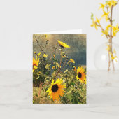 Dicht bij je gestructureerde zonnebloemen Moessonw Kaart (Gele Bloem)