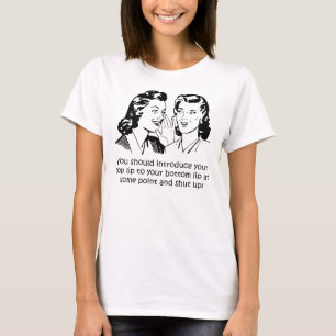 Dicht bij mond houdt je mond grappige T-Shirt
