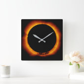 Dicht bij totale zonnecrisis vierkante klok (Huis)