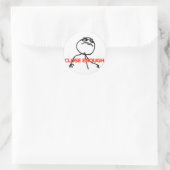 Dicht genoeg komische kant ronde sticker (Tas)