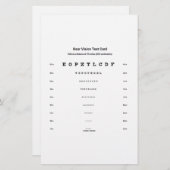 Dicht gezichtsvermogen Test Card Visual Acuity Exa Briefpapier (Voorkant / Achterkant)