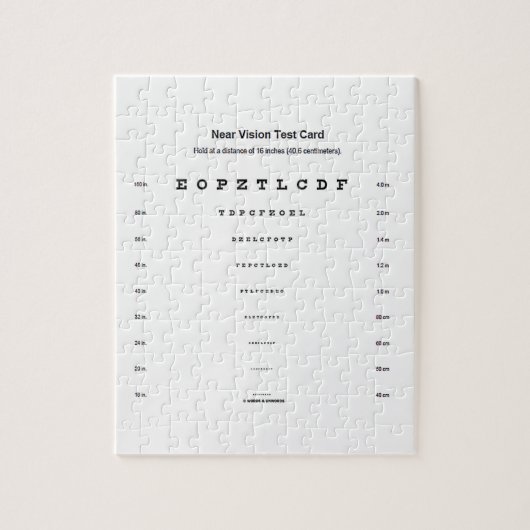 Dicht gezichtsvermogen Test Card Visual Acuity Exa Legpuzzel (Verticaal)