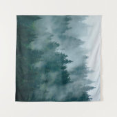 Dichtbevolkt landschap met bosbos in de van de hi wandkleed (Voorkant (horizontaal))