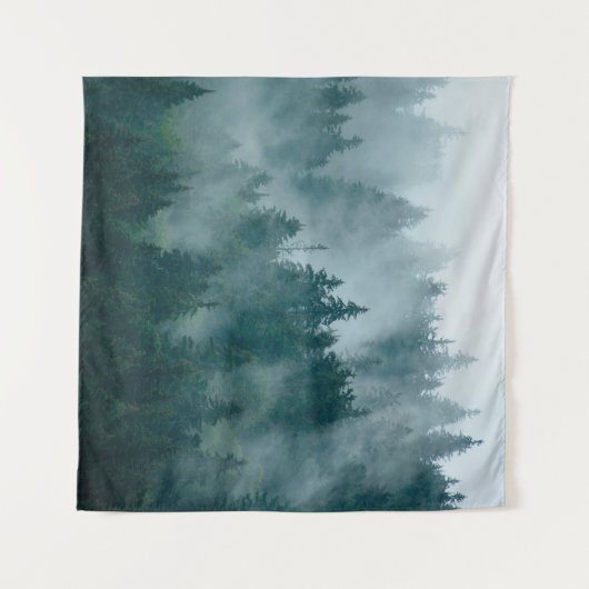 Dichtbevolkt landschap met bosbos in de  van de hi wandkleed (Voorkant (horizontaal))