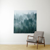 Dichtbevolkt landschap met bosbos in de van de hi wandkleed (In situ)