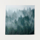 Dichtbevolkt landschap met bosbos in de van de hi wandkleed (Voorkant)