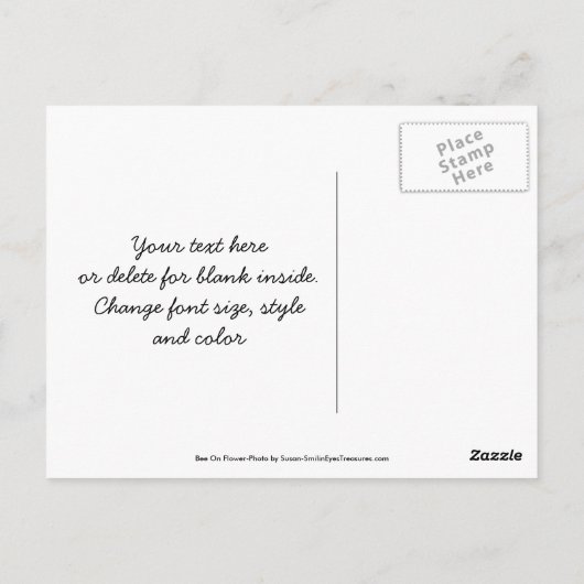 Dichtbij Bij op Bloem Dank Je Kaart (Achterkant)