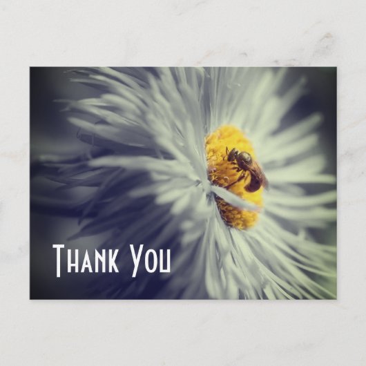 Dichtbij Bij op Bloem Dank Je Kaart (Voorkant)