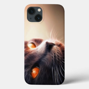 Dichtbij esthetisch kattengezicht met gekleurde og Case-Mate iPhone case