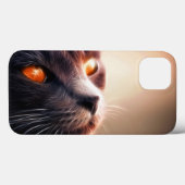 Dichtbij esthetisch kattengezicht met gekleurde og Case-Mate iPhone case (Achterkant (horizontaal))