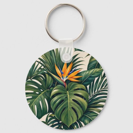 Dichtbij Exotisch Blad Sleutelhanger  (Voorkant)