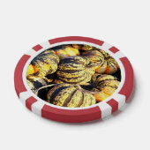 Dichtbij gestreepte pompoenen poker chips (Enkel)