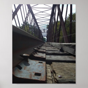 Dichtbij lage hoek weergave Spoorwegspijker Poster