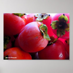 Dichtbij persimmonfruit poster