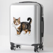 Dichtbij Portret van Kat Sticker (Koffer)