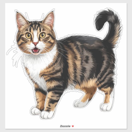 Dichtbij Portret van Kat Sticker (Vel)