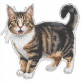 Dichtbij Portret van Kat Sticker (Voorkant)