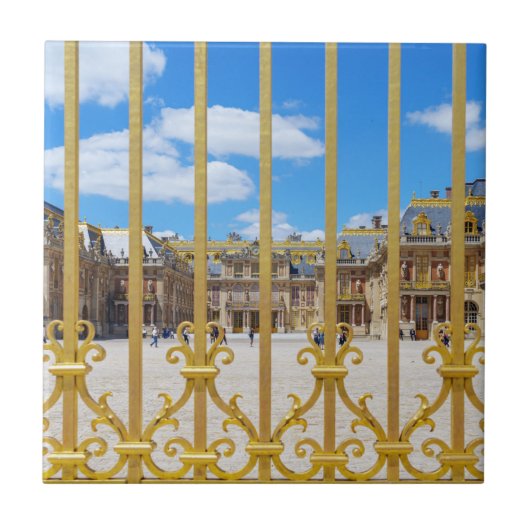 Dichtbij Versailles Palace door de poort Tegeltje (Voorkant)