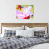 Dichtbijzicht van Roze Sakura Kersenbloesems Canvas Afdruk (Insitu (Slaapkamer))
