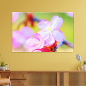 Dichtbijzicht van Roze Sakura Kersenbloesems Canvas Afdruk (Insitu (Woonkamer))