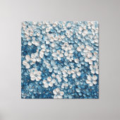 Dichte blauwe bloem abstracte wandkunst canvas afdruk (Voorkant)