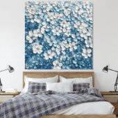 Dichte blauwe bloem abstracte wandkunst canvas afdruk (Insitu (Slaapkamer))