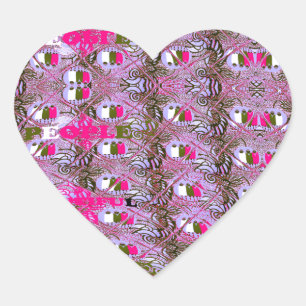 Dichte en ingewikkelde Abstracte patroonkunst afdr Hart Sticker