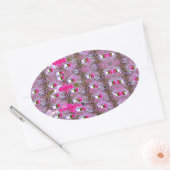 Dichte en ingewikkelde Abstracte patroonkunst afdr Ovale Sticker (Envelop)