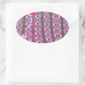 Dichte en ingewikkelde Abstracte patroonkunst afdr Ovale Sticker (Tas)