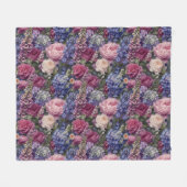 Dichte Engelse Tuin Bloemstuk Fleece Deken (Voorkant (Horizontaal))