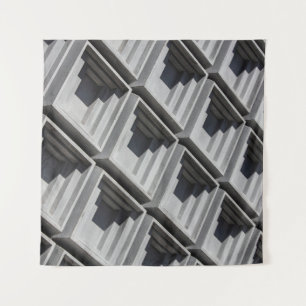 Dichte foto van grijs gebouw wandkleed