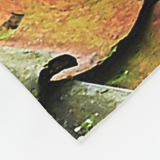 Dichte foto van het groene dakje fleece deken (Hoek)