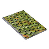 Dichte foto van het groene dakje notitieboek (Rechterzijde)