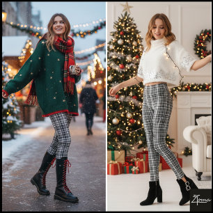 Dichte grijstint zwart-wit geruit leggings