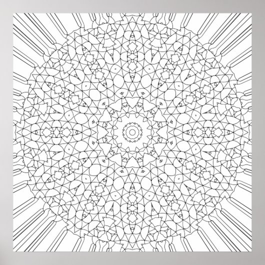 Dichte Mozaïekrooster Mandala Patroon Kunstontwerp Poster (Voorkant)
