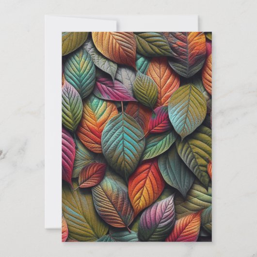 Dichte overlappende herfst laat Thanksgiving achte Kaart (Achterkant)