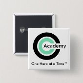 Dichte Pin van de Academie van de Vraag Vierkante Button 5,1 Cm (Voorkant /achterkant)