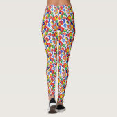 Dichte Retro Primaire Kleur Abstracte Krabbel Leggings (Achterkant)