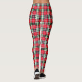 Dichte Rood Groene Kerst Plaid Textuur Leggings (Achterkant)