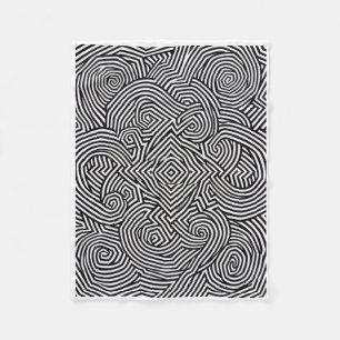 Dichte Zwart Witte Geometrische fleece deken