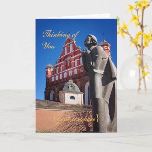 Dichter Adomas Mickevicius, Vilnius - het Denken Kaart (Gele Bloem)