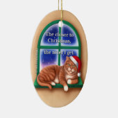 Dichter bij kerstversiering keramisch ornament (Rechts)