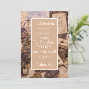 Dichter Esthetiek, Psalm 4:8 Bijbelvers, Inspirati Kaart