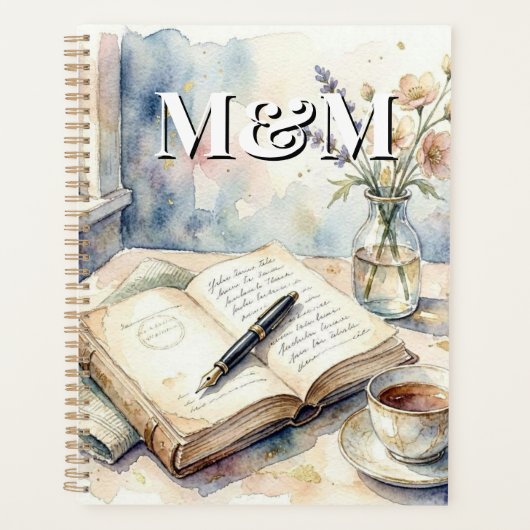 Dichter Esthetisch, Monogram Waterverf Whimsical G Planner (Voorkant)