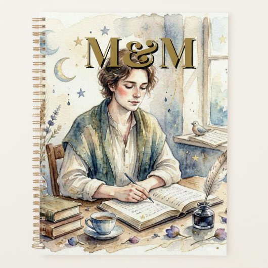 Dichter Esthetisch, Monogram Waterverf Whimsical G Planner (Voorkant)