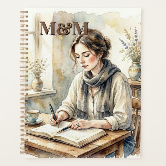 Dichter Esthetisch, Monogram Waterverf Whimsical G Planner (Voorkant)