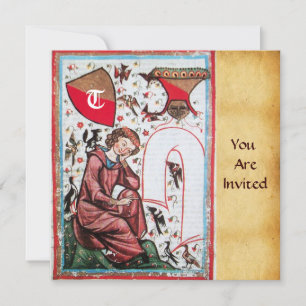 DICHTER IN DE TUIN VAN VOGELS  MONOGRAAM KAART