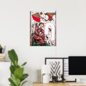 Dichter in de vogelentuin Middeleeuwse miniatuur Poster (Thuiskantoor)