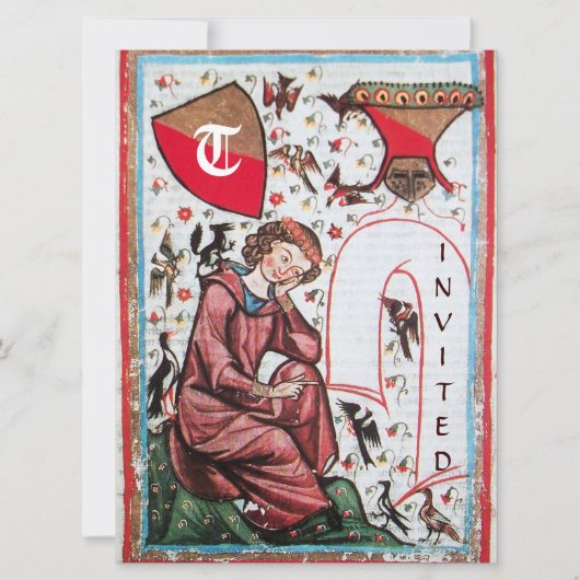 Dichter in de vogelentuin MONOGRAM Kaart (Voorkant)